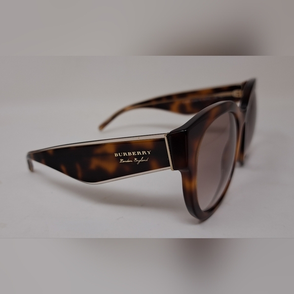 NWT Burberry Sunglasses Dark Havana  Brown Gradient Round B4260 54-21-140 2N - Picture 9 of 16